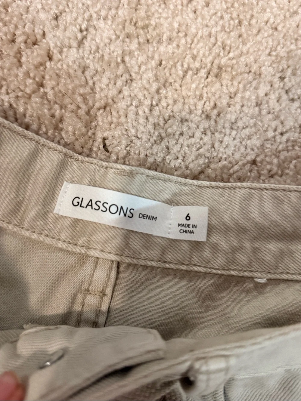 Glassons Beige Drawstring Jean Shorts